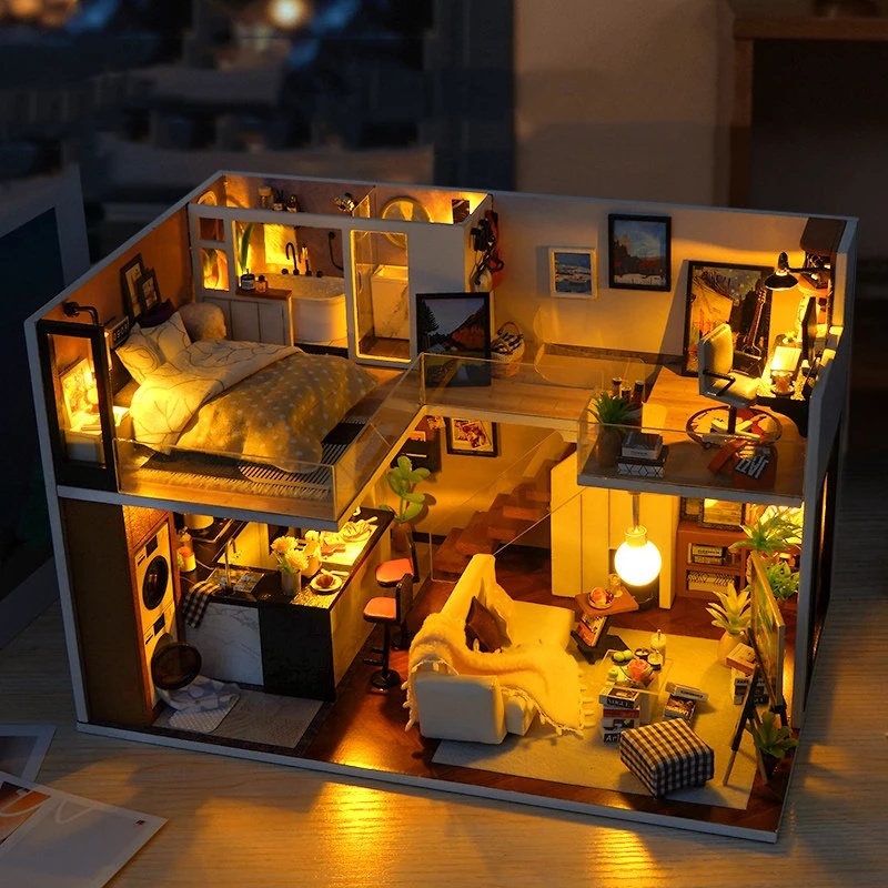 DIY Wooden Modern Loft Cottage - огляд і ціна Model Kit Japanese